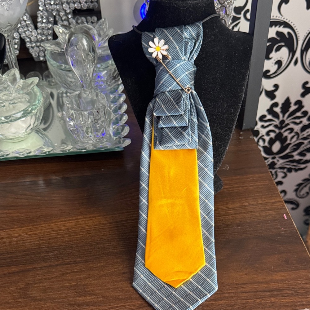 Stylish Blue and Yellow Plaid Tie